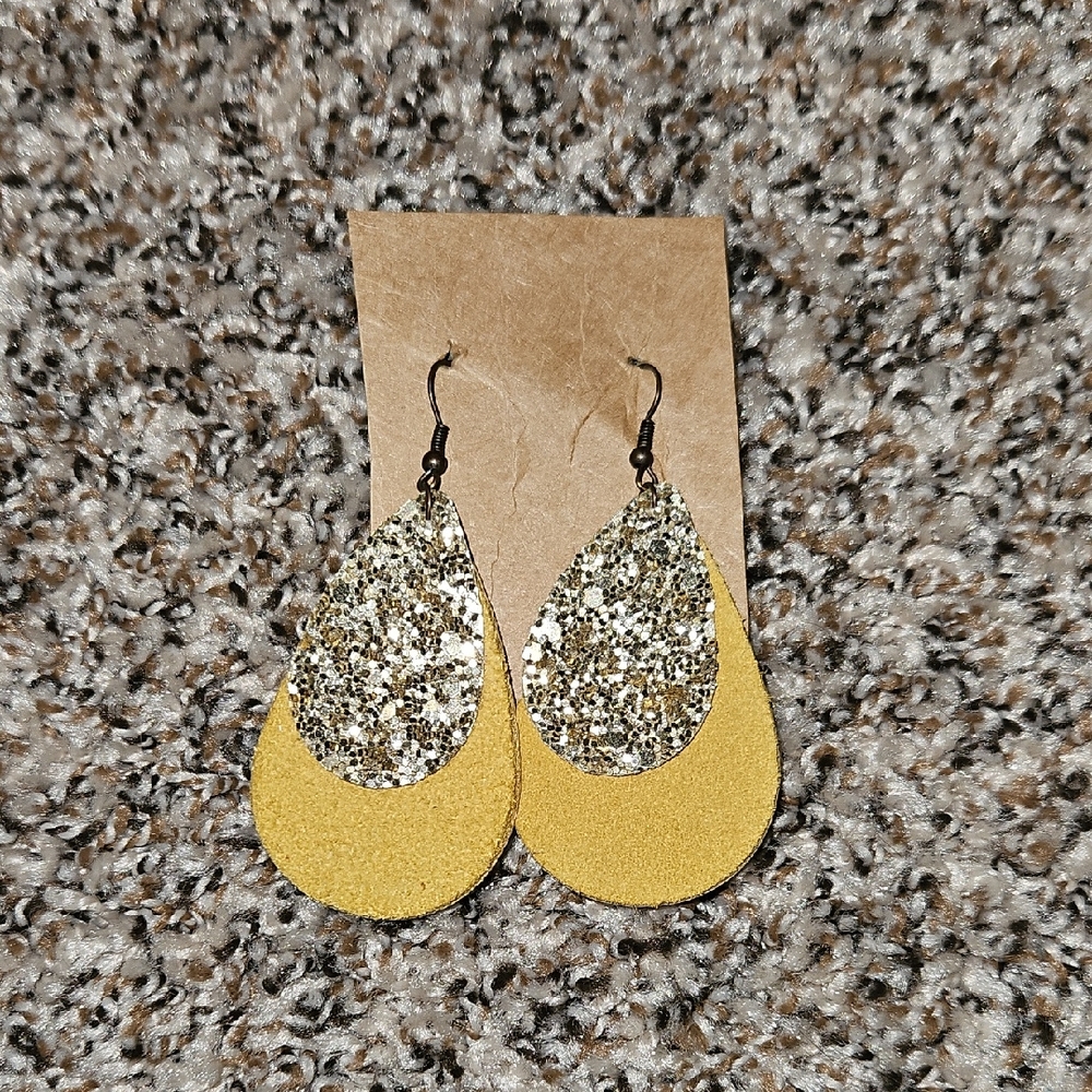Gold and Silver Teardrop Earrings